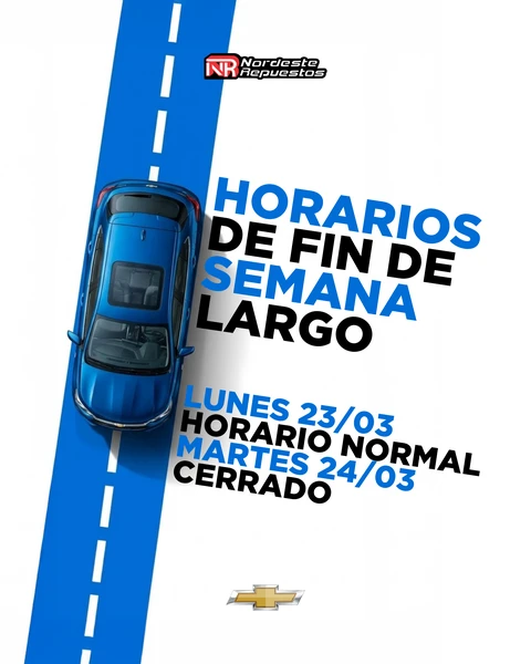 Horarios de atención — Nordeste Repuestos